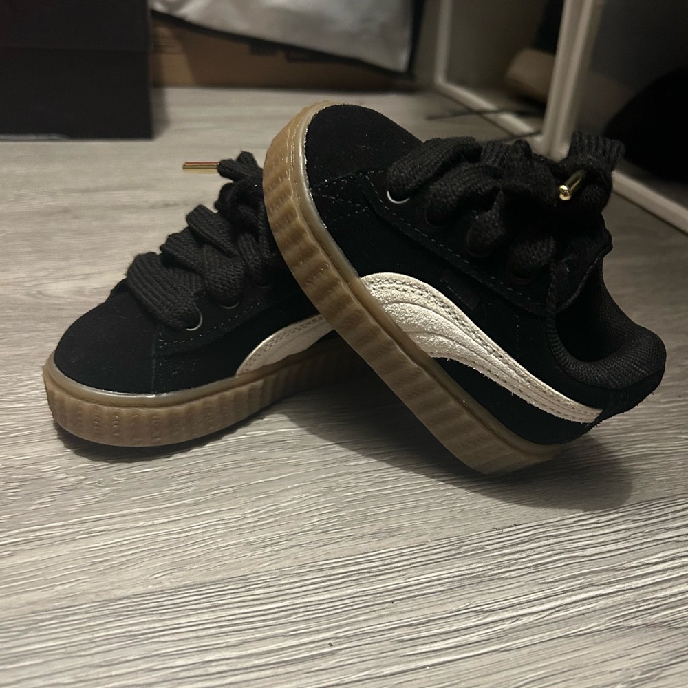 Puma Kids Black and Cream Sneakers